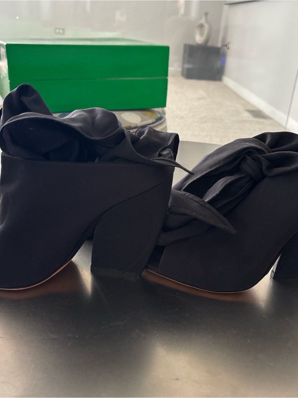 Dior Black Knot-Accent Heeled Mules